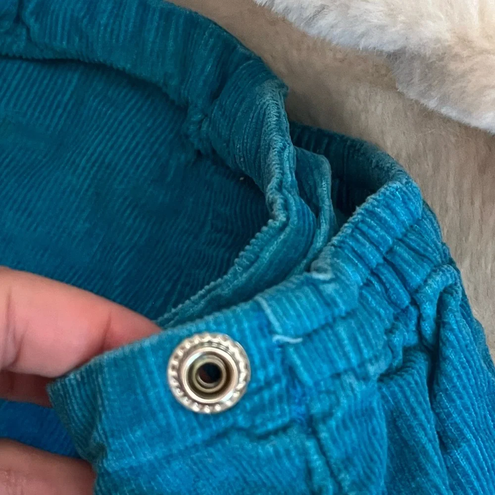 Vintage 90s Old Navy Girls 8/10 Blue Corduroy Snap Midwest Cowgirl Skort Preppy